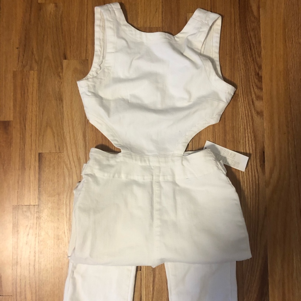 NWT White Overalls